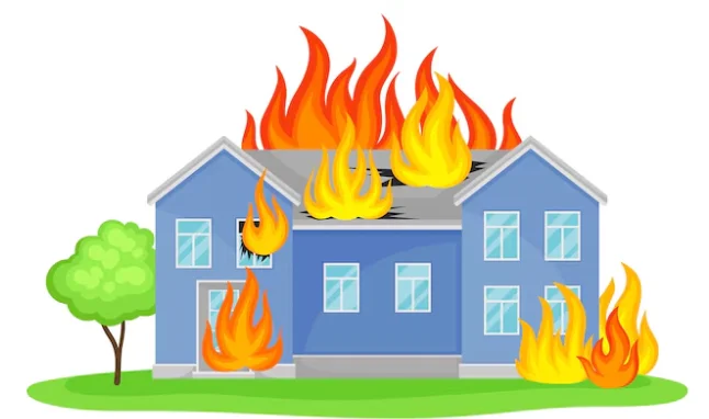 Home on fire icon icon of house on fire
