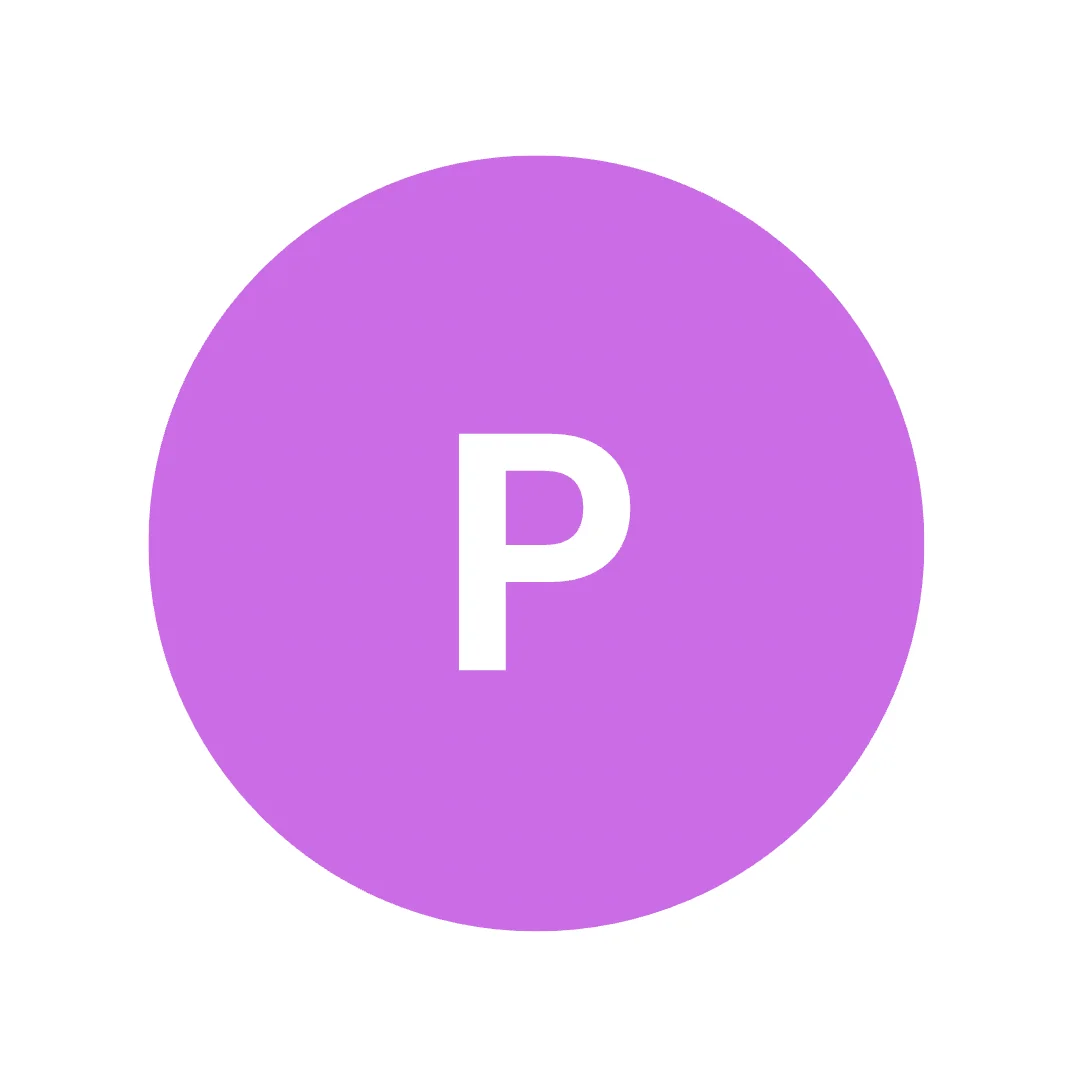 Circle Icon with the initial of the reviewer - P